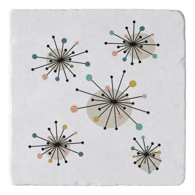 Atomic Age Starburst Mid-century Modern Trivet (Front)