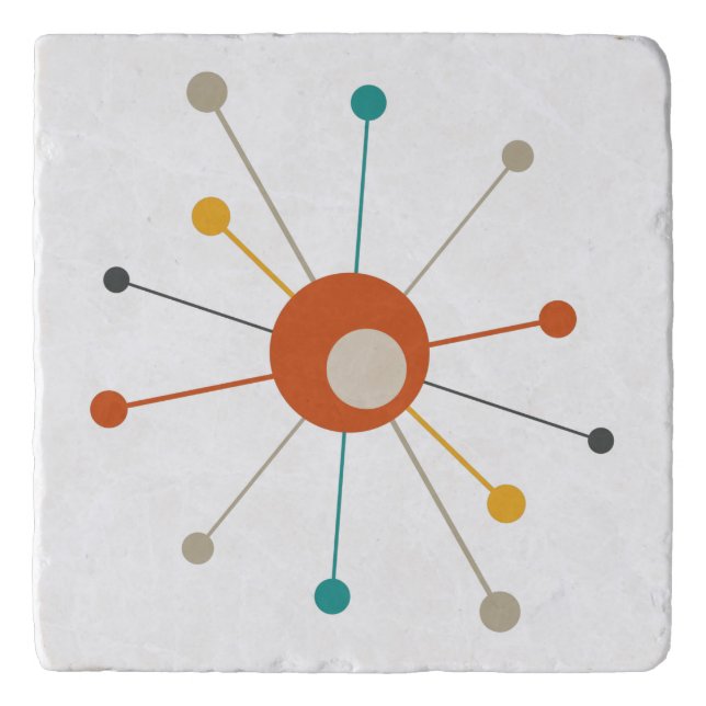 Atomic Age Starburst Mid-century Throwback Trivet (Front)