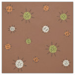 Atomic Age Starburst Planets Brown Green Fabric