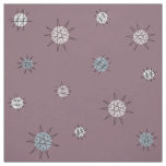 Atomic Age Starburst Planets Dark Mauve Fabric