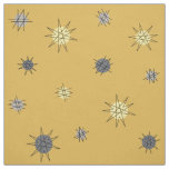 Atomic Age Starburst Planets Ochre Gray Fabric