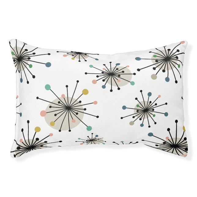 Atomic Age Starburst Retro Mid Century Modern Pet Bed (Front)
