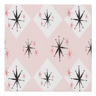 Atomic age starburst seamless pattern inspired by faux canvas print