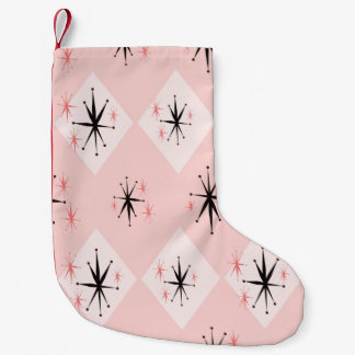 Atomic age starburst seamless pattern inspired by small christmas stocking