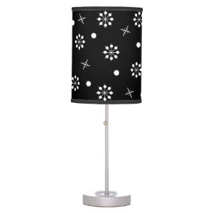 Atomic Age Starbursts Black White 2 Table Lamp