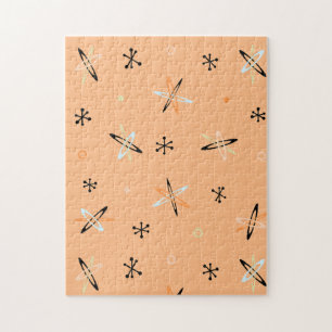 Atomic Age Starbursts Orange Jigsaw Puzzle