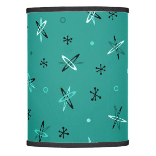 Atomic Age Starbursts Teal Lamp Shade