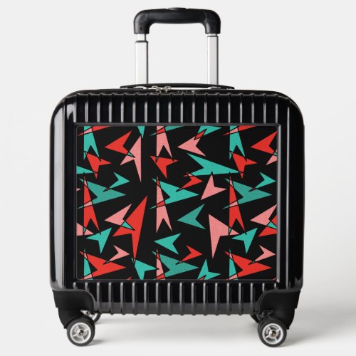 Atomic Arrows Aqua and Coral Mid Century Modern Luggage