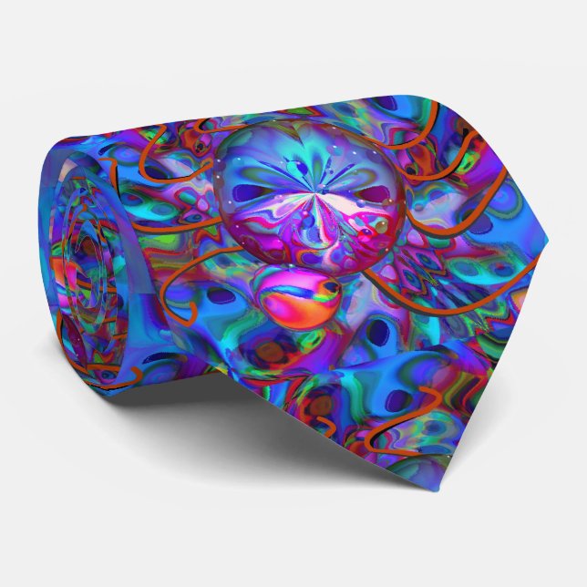 Atomic Bedbug Cool Trippy Modern Abstract Art Neck Tie (Rolled)