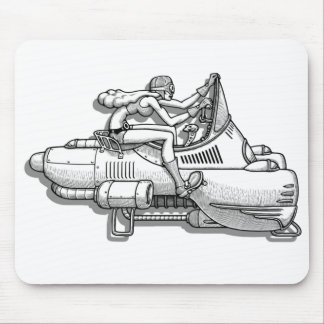 Atomic Biker Chick Mouse Pad