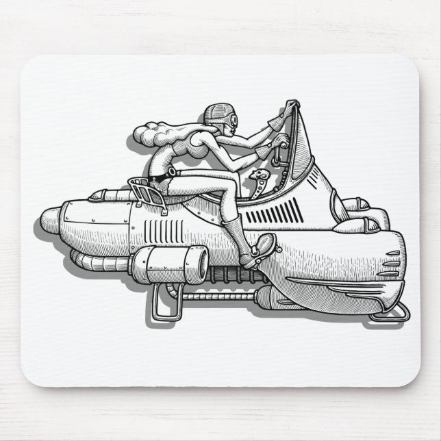 Atomic Biker Chick Mouse Pad (Front)