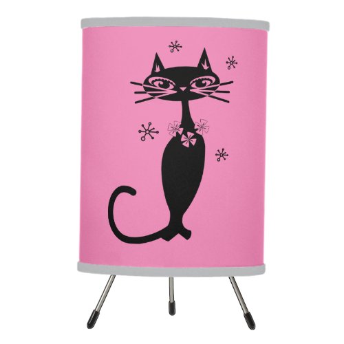 ATOMIC BLACK CAT RETRO PINK LAMP