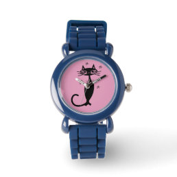 ATOMIC BLACK CAT RETRO WRIST WATCH