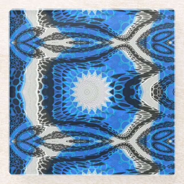 Atomic Blue Glass Coaster (Front)
