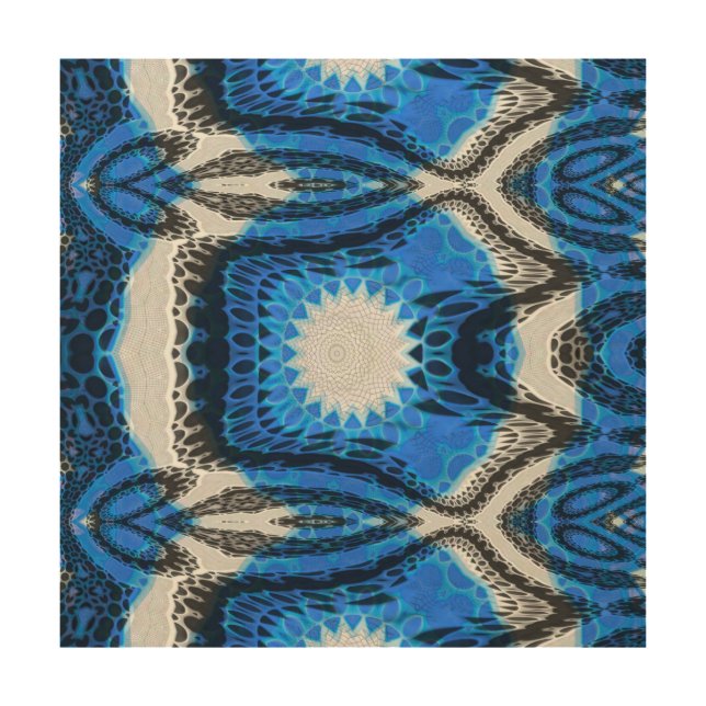 Atomic Blue Wood Wall Art (Front)