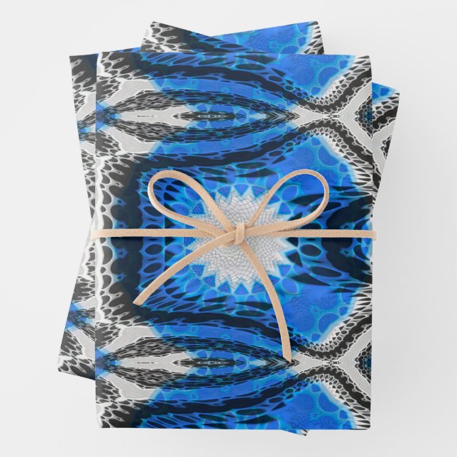 Atomic Blue Wrapping Paper Sheets (In situ)