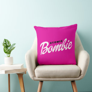 Atomic Bombie pink magenta doll Throw Pillow