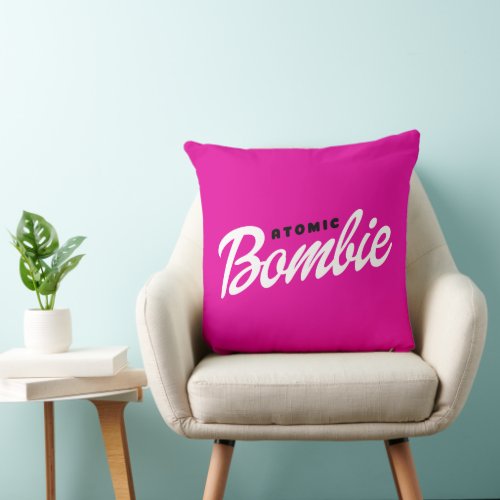 Atomic Bombie pink magenta doll Throw Pillow
