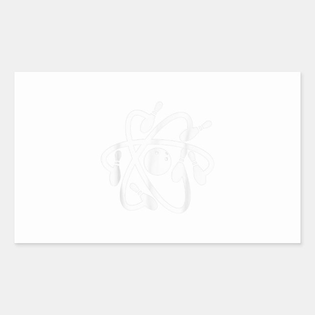 atomic bowling funny science bowling rectangular sticker (Front)