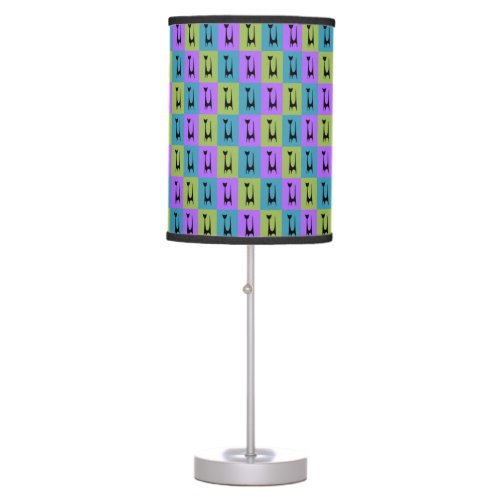 Atomic Cat 1 Grid in Blue Purple Green  Table Lamp