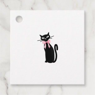 Atomic Cat With Pink Bow Cat Girly Clean Girl Kitt Favor Tags