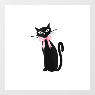 Atomic Cat With Pink Bow Cat Girly Clean Girl Kitt Wall Decal