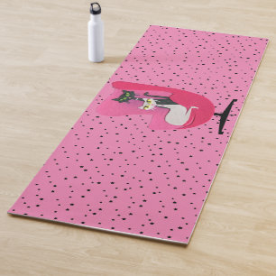 Atomic Cats Diamond Collars Pink Chair Black Stars Yoga Mat