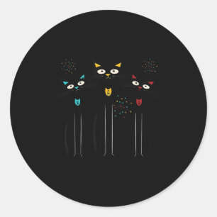 Atomic Cats Pink Bows Black Kitties Mcm Girl Classic Round Sticker