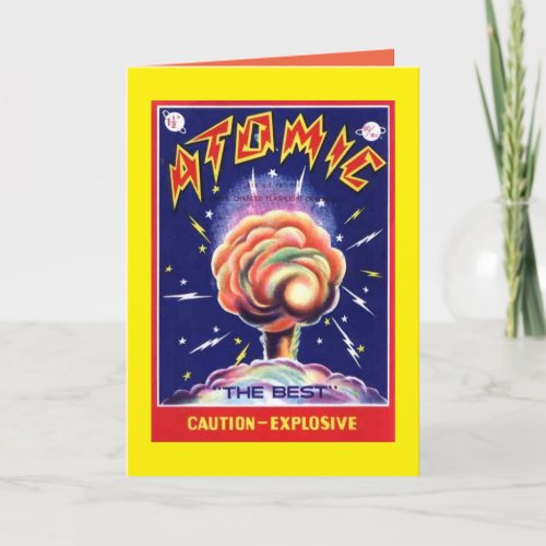 Atomic Caution Explosive Blank Greeting Card