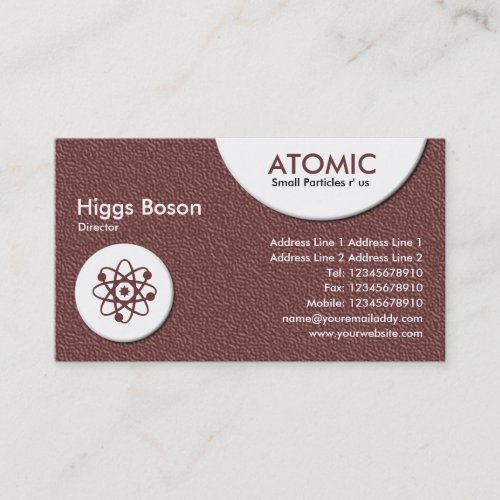 Atomic Circles _ Brown Embossed Texture Business Card