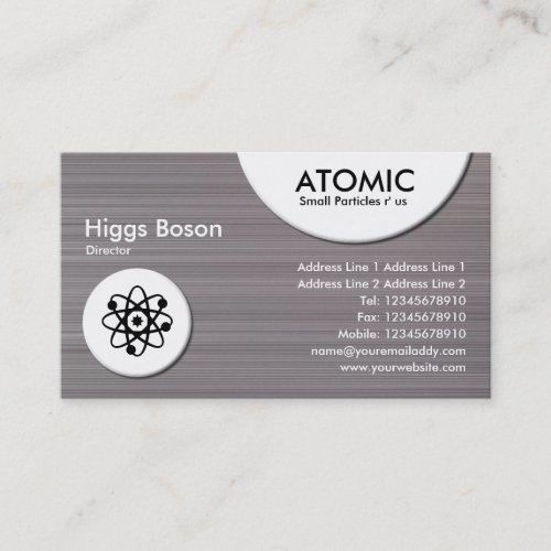 Atomic Circles - Brushed Metal II Texture Business Card Template
