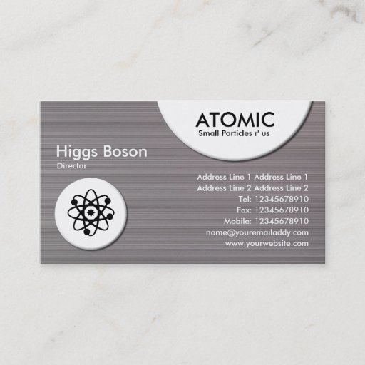 Customizable Atomic Circles - Brushed Metal II Texture Business Card Template