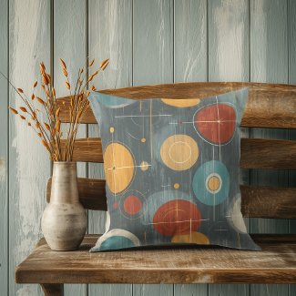 Atomic Circles – Greige & Teal Mid Century Modern
