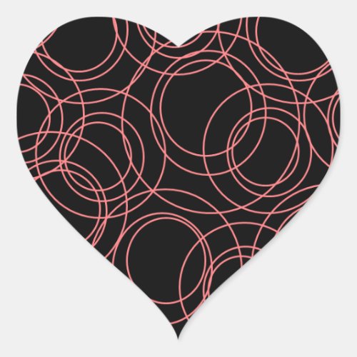 Atomic Circles Heart Sticker