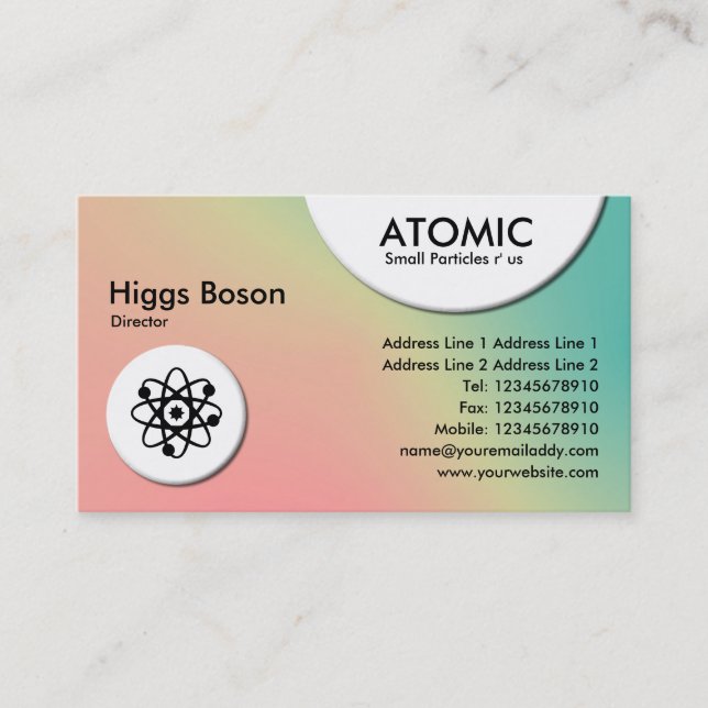 Atomic Circles - Soft Gradients Business Card (Front)