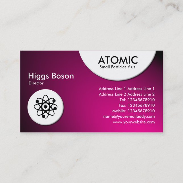 Atomic Circles - Spotlit - Hot Pink Business Card (Front)