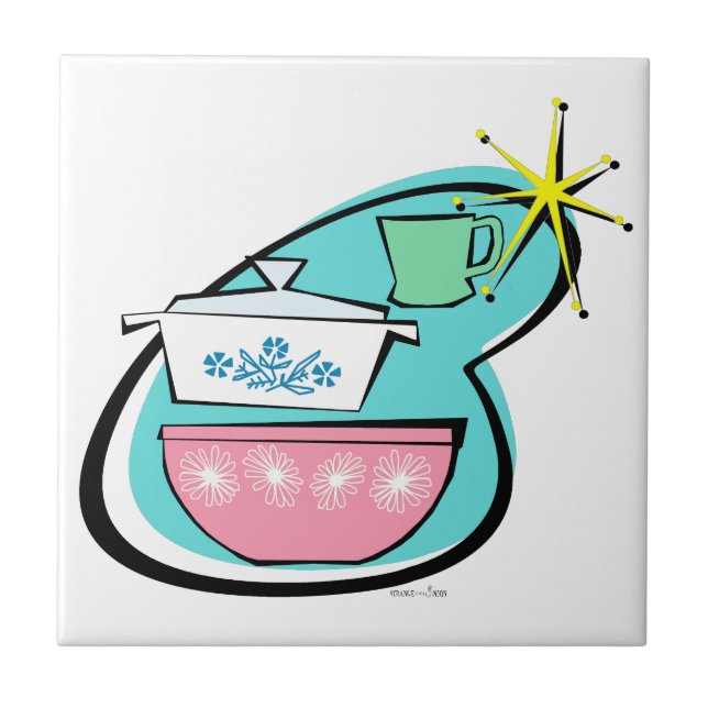 Atomic Cookware Design Ceramic Tile (Front)