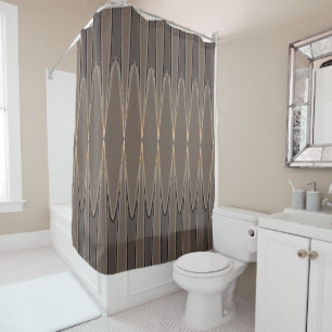 Atomic Diamond Shower Curtain, Taupe & Mocha Tones Curtain