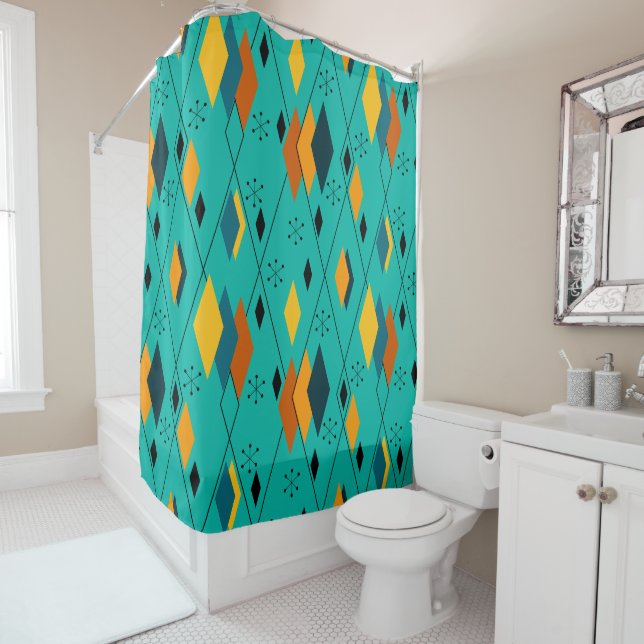 Atomic Diamonds  Shower Curtain (In Situ)