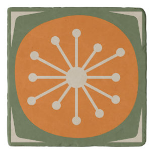 Atomic Dot Mid Century Modern Retro 50s 60s Trivet