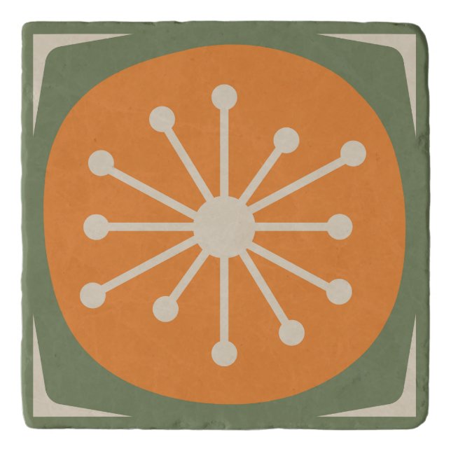 Atomic Dot Mid Century Modern Retro 50s 60s Trivet (Front)