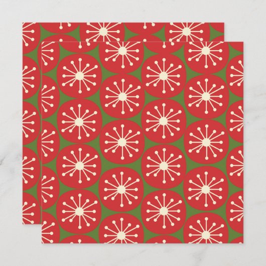 Atomic Dots Midcentury Modern Retro Red and Green (Front/Back)