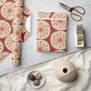 Atomic Dots Retro Mid Century Modern Pattern Wrapping Paper