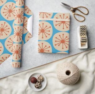 Atomic Dots Retro Mid Century Modern Pattern Wrapping Paper