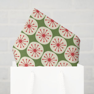 Atomic Dots Retro Midcentury Christmas Pattern Tissue Paper