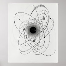 Atomic Electrons Chemistry Minimalist line art
