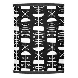 Atomic Era Abstract Symbols Black White Lamp Shade
