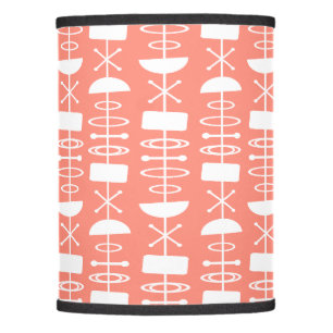 Atomic Era Abstract Symbols Salmon Pink Lamp Shade