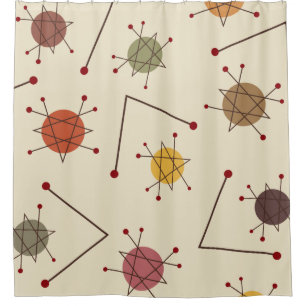 Atomic Era Autumn Shower Curtain