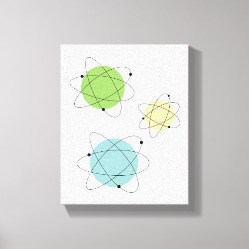 Atomic Era Blue Green Yellow Mid Century Modern Canvas Print